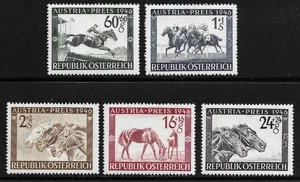 AUSTRIA 1946 PREMIO AUSTRIA CARRERA DE CABALLOS SET SEMIPOSTAL MLH - Imagen 1 de 2