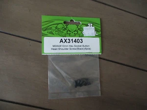 AXIAL #AX31403 M3X4X10MM INNENSECHSKANT KNOPF SCHULTERSCHRAUBE SCHWARZ 6 STK NOS - Bild 1 von 2