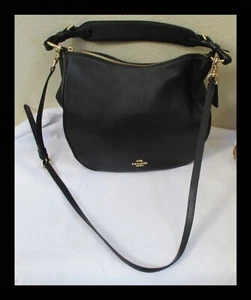 Coach Black Two Way Purse Gold Trim 35593 AUTHENTIC - Picture 1 of 5