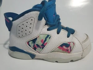 AIR JORDAN 6 Retro Green Abyss Fuchsia☆ Size 8C infant size☆ - Picture 1 of 10