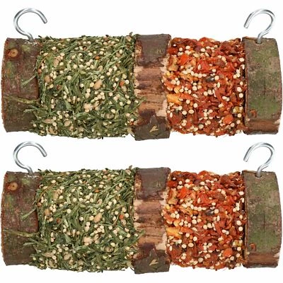 AB TOOLS Kleintier Haustier Leckerli Kaninchen Meerschweinchen Naturals Doppel Holzrolle 2er-Packung