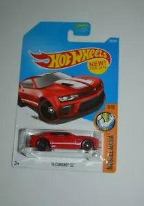 HOT WHEELS 2016 MUSCLE MANIA 9/10 - '16 CAMARO SS RED WITH WHITE STRIPES - Picture 1 of 3