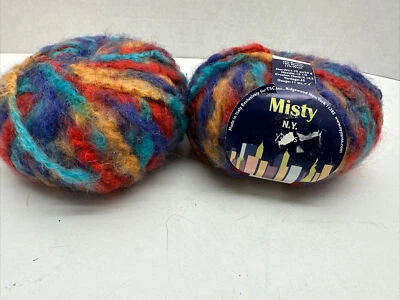 Misty N.Y. Yarns  Color 5 Acrylic Mohair Wool Blend KNIT CROCHET Italy Lot of 2 - Image 1 of 4