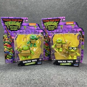 Teenage Mutant Ninja Turtles Mutant Mayhem Tots Raph Mikey & Leo Donnie Figures - Picture 1 of 9
