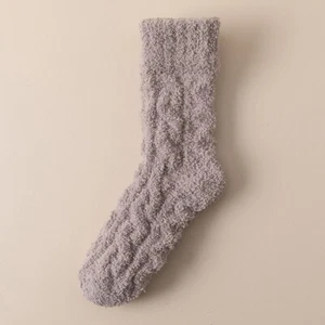 Plush Stocking Velvet Socks Coral Fleece Socks Middle Tube Sock Hosiery Solid US - Picture 1 of 33