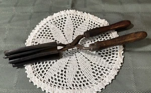 Vintage Antique Hair Curler Crimper Curling Iron Wood Handle Styling Hand Tool - Picture 1 of 5