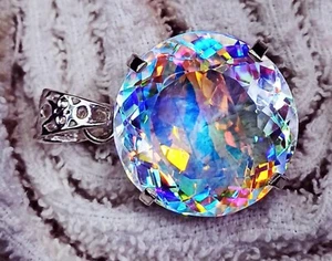 GS Solid Silver Pendant Mystic Quartz Multi-Color 72.55 Ct Certified Loose Gems - Picture 1 of 7