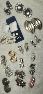 VINTAGE Clip-On EARRINGS SIGNED LOT-15pr MONET, TRIFARI, NJ, SARAH Cov - Picture 1 of 8