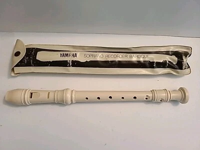 Grabadora soprano Yamaha instrumento de música barroca blanca Foto 1 de 3