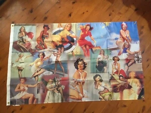 5x3 foot. Cheap as. pinup Girl WW2 home decor poster Man cave wall hanging - Bild 1 von 10
