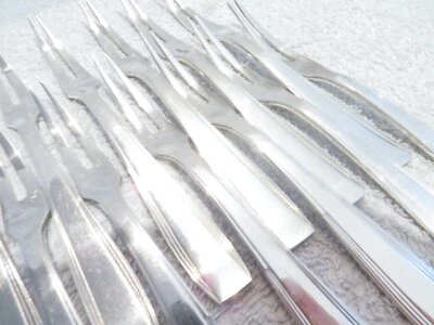 Mediados del siglo XX francés plateado 12 horquillas de caracol Christofle Lotti st 15,3 cm Foto 1 de 4