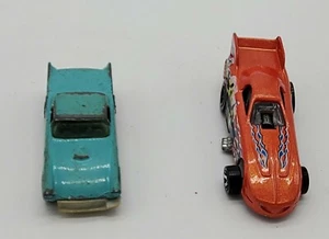 Lot of 2 1977 Hot Wheels orange funny car, blue Thunderbird - Picture 1 of 6