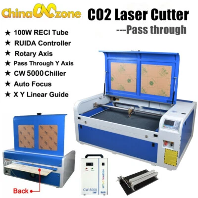 CHINA CNC ZONE Ruida DSP1060 100W Co2 Laser Cutting Engraver Machine Auto Focus XY Linear Guide