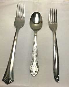 Lot of 3 Rodgers Stainless Steel Flatware Forks Spoon Silverware - Bild 1 von 10