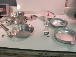 2 Vtg Cooking Kit Pan Cup Backpacking Hiking Camping Aluminum Set Boy Scouts - Picture 1 of 11
