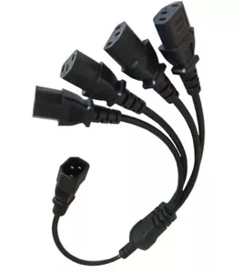 IEC320 C14 to 4 x C13 Power Splitter Extension Cable 10A 250V - Picture 1 of 7