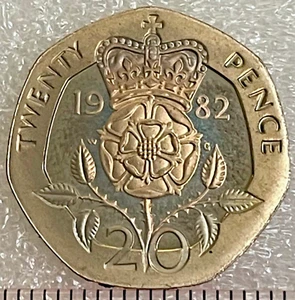 1982 UNITED KINGDOM 20 PENCE Coin, ELIZABETH II (PROOF). - Picture 1 of 3