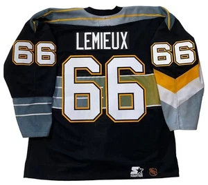 MARIO LEMIEUX PITTSBURGH PENGUINS 1995 STARTER AUTHENTIC 3rd JERSEY 52 ROBO PENS - Picture 1 of 5