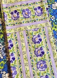 Wamsutta Green & Purple Stripe Floral Shower Curtain Retro Inspired Colorful - Picture 1 of 6