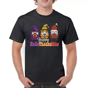 HallowThanksMas T-shirt Gnomes Halloween Thanksgiving Christmas Men's Tee - Picture 1 of 113