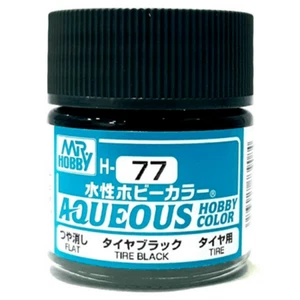 Mr. Hobby Aqueous H77 Tire Black Flat (10ml) Water Based Acrylic Paint