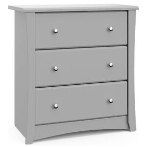 Stork Craft Usa Crescent 3-Drawer Engineered Wood Chest in Pebble Gray
