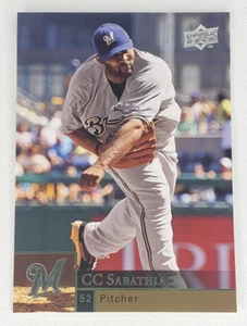 2009 Upper Deck Baseball C.C. Sabathia #212 Milwaukee Brewers MLB HOF Yankees - Picture 1 of 2