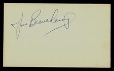"New York Mets" Jim Beauchamp Hand Signed 3X5 Card Signature Auctions COA