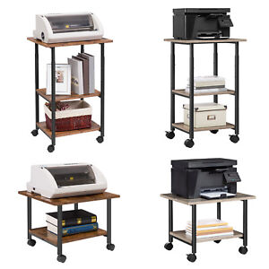 Mobile Printer Stand Table Scaner Rolling Cart Storage Organizer Rack Office
