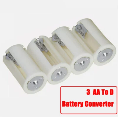 Convertidor de batería de 3 AA a D plástico paralelo soporte de batería adaptador caja estuche Foto 1 de 4