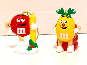 2 adornos de árbol de Navidad rojo liso caramelo amarillo maní chocolate - Imagen 1 de 13