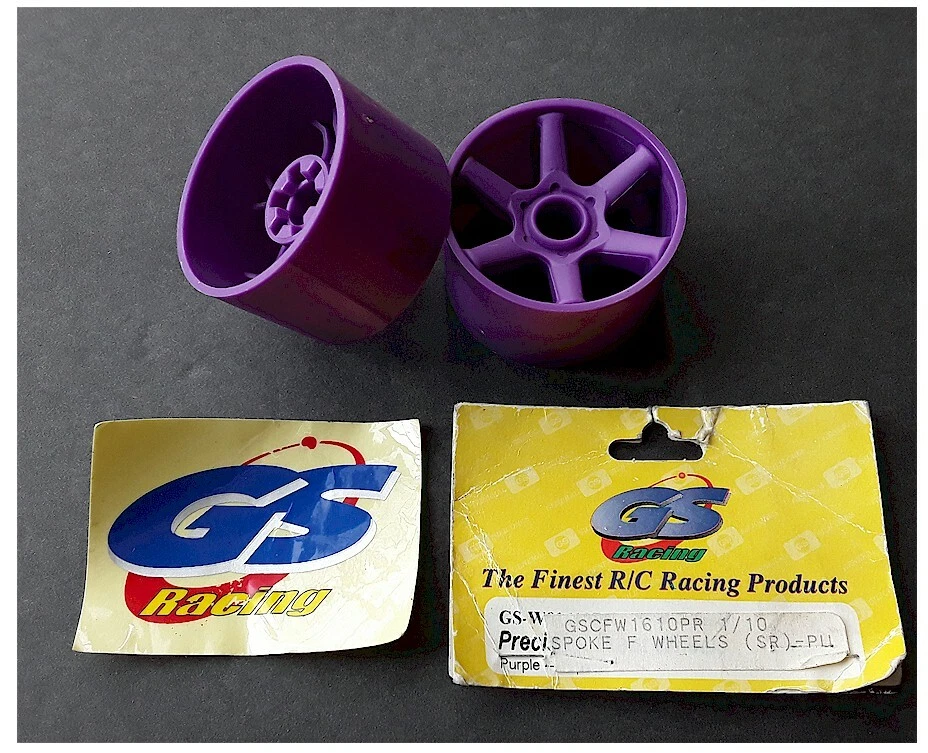 Coche de radiocontrol vintage 1/10 en carretera GS Racing púrpura ruedas delanteras visión?OldStock Foto 1 de 1