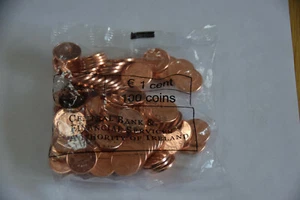 Beutel 1 Cent ungelaufene Münzen Irland 2008 / 100 Stück NEU - Bild 1 von 1