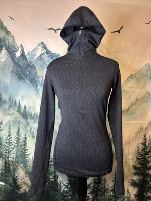 Sudadera con capucha REI Co-op para mujer talla extra pequeña 1/4 cremallera teñido espacial negra Foto 1 de 4