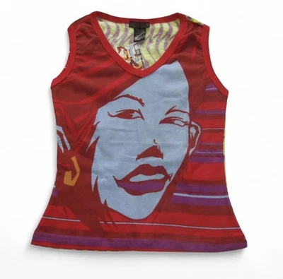 CAMISETA SIN MANGAS VINTAGE Y2K AÑOS 2000 CUSTO BARCELONA HAYES GRÁFICA EURO MEDIO Foto 1 de 4