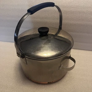1950's Revere Ware 6 (I Think) Quart Copper Clad Stock Pot Bail Handle W/Lid - Picture 1 of 15