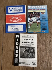 Paquete de programas de partidos firmados por la Liga de Rugby - Carlisle, Widnes y Workington Town - Imagen 1 de 9