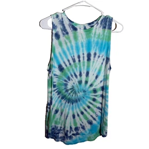 A New Day Tank Top Women's Medium Tie Dye Sleeveless Basic Colorful Crew - Picture 1 of 8