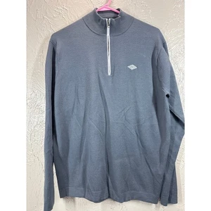 Suéter de golf Peter Millar Warmth Quarter cremallera gris para hombre talla mediana - Imagen 1 de 6