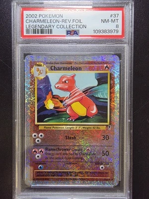 PSA 8 Charmeleon Reverse Holo 37/110 - 2002 Legendary Collection Pokemon Card - Image 1 of 2