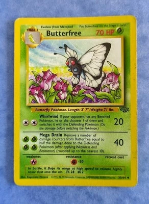 Original 1999 Rare 1st Edition Butterfree Pokemon Card Jungle Wizards - Image 1 of 4