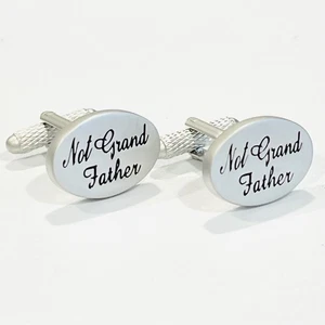 Not Grand Father Oval Cufflinks Wedding Gift In Box - Picture 1 of 7