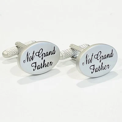 Not Grand Father Oval Cufflinks Wedding Gift In Box - Image 1 of 4