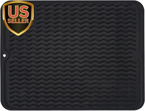 Silicone Dish Drying Mat, Non-Slip Easy Clean Sink Mat Large Heat-Resistant D... - Picture 1 of 7
