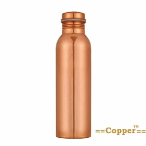 PURE COPPER WATER BOTTLE 1 LTR FLASK BEST QUALITY LEAKPROOF HEALTH BENEFITS UK - Picture 1 of 3