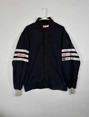 Vintage RJS Racing Equipment Mens Black Jacket Zip-Up Embroidered Signed 1990s - Image 1 of 4