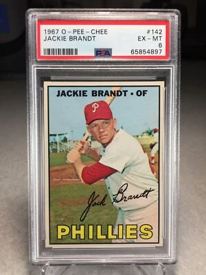 1967 O-Pee-Chee Jackie Brandt #142 - PSA 6 - POP 5 (only 6 graded higher) - Image 1 of 2