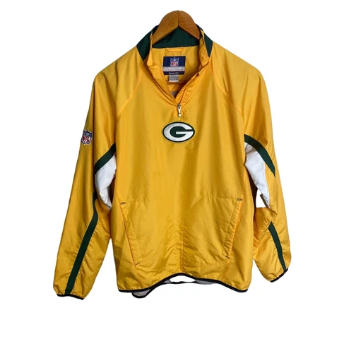 NFL Green Bay Packers Mens Pullover Vented Windbreaker RBK S Small Cover