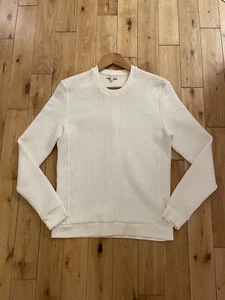 REISS Hatter Checked Pattern White Long Sleeve Sweatshirt Size Small - Picture 1 of 8