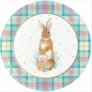 Storybook Easter Bunny 9 Inch Paper Plates Easter Plates Easter Decoration - Picture 1 of 2